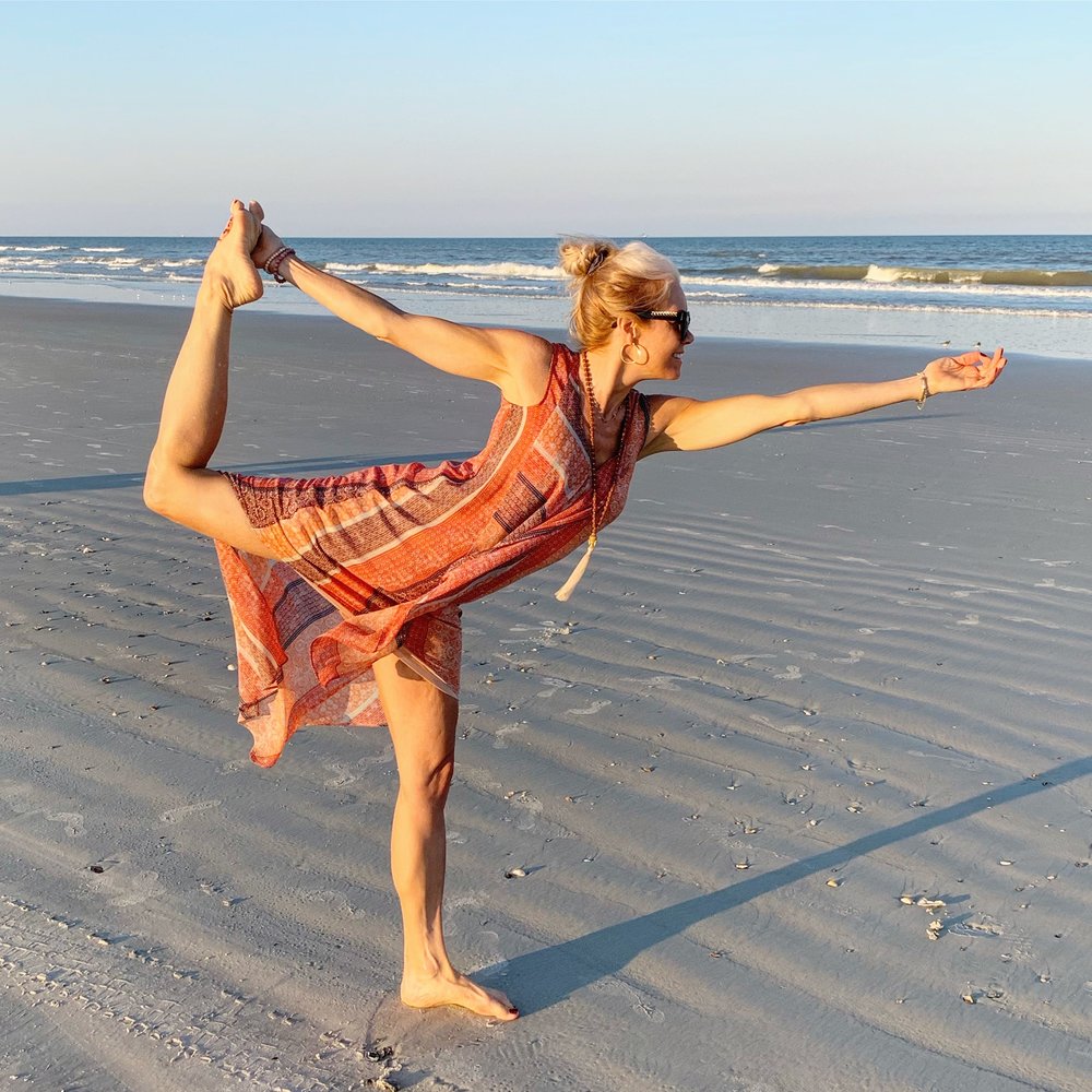 It’s impossible for me to stress or feel anything other than JOY while in nature, especially when at the BEACH in my favorite yoga pose!
