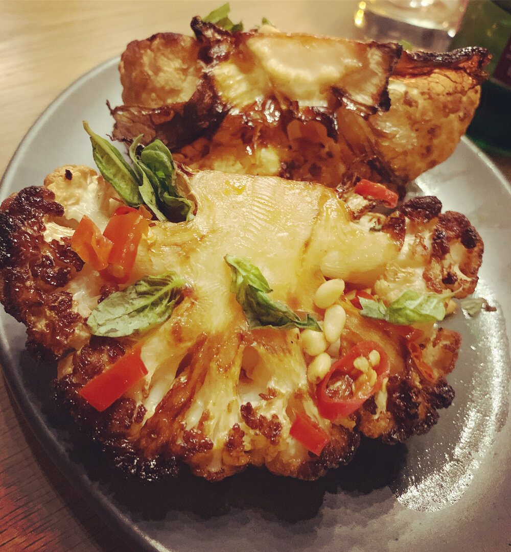 I’ve gone to Cauliflower heaven… cleverly created with sherry, pine nuts, chili and basil :)