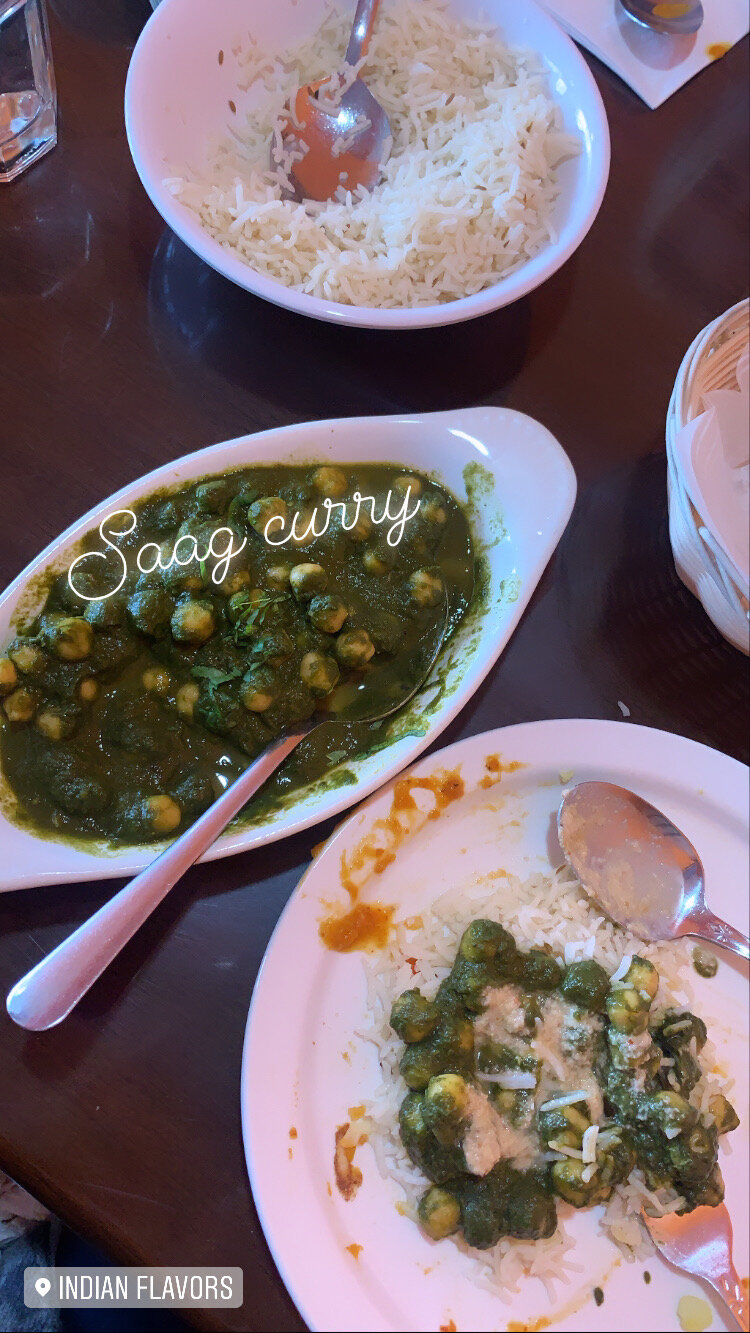 This food was delicious but I knew if I ate all of it I would HNAT feel so great afterwards… so I packed up my Saag curry and rolled it into another meal that was AMAZING!
